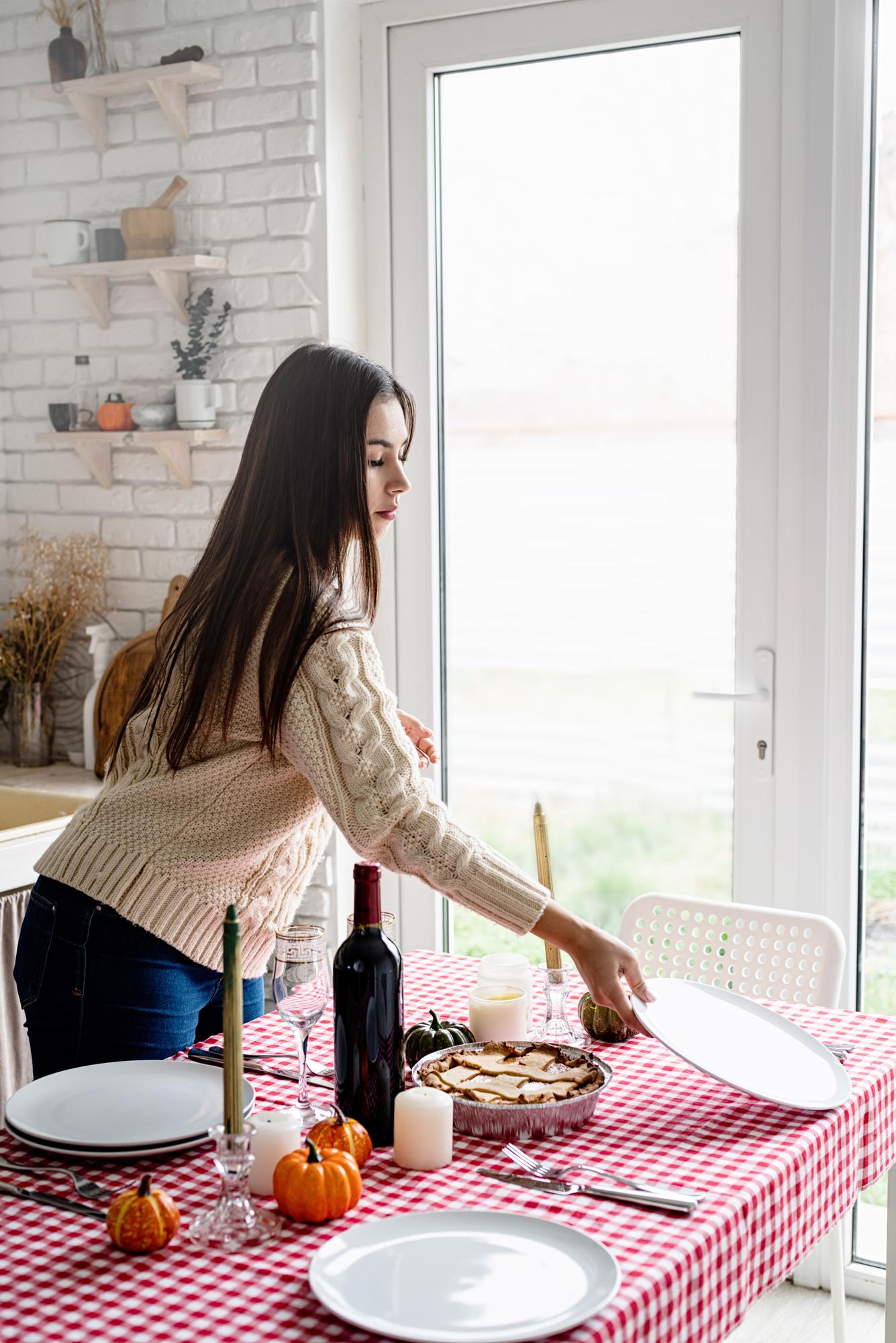 Open studio entrance and a wooden table