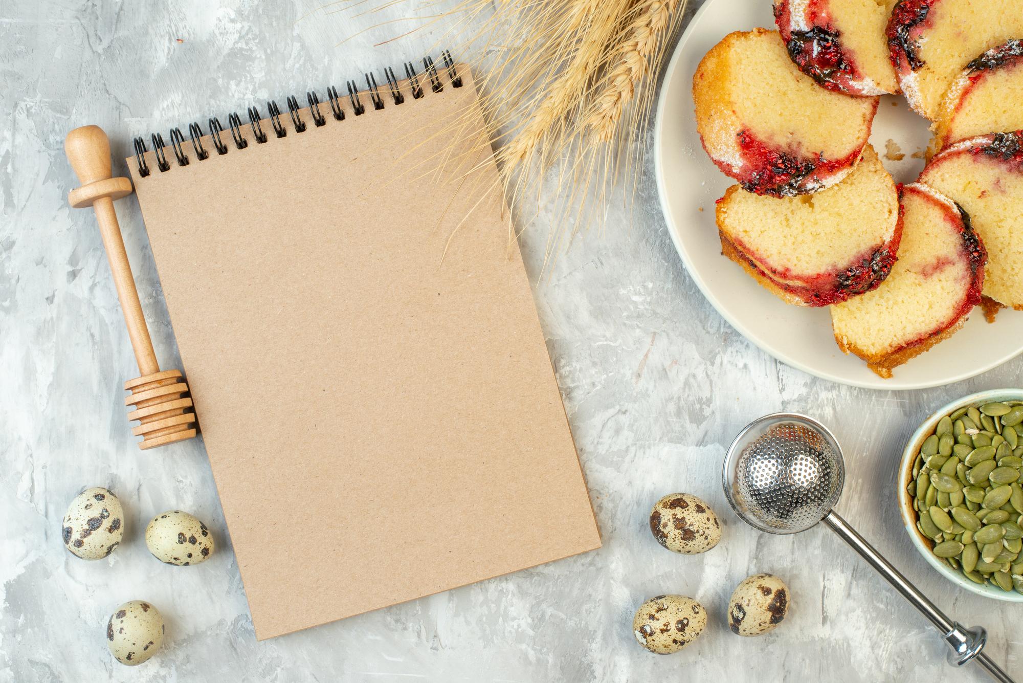 Stack of recipe cards and a calendar